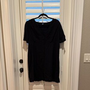 Old Navy Black Button Front Dress - XL